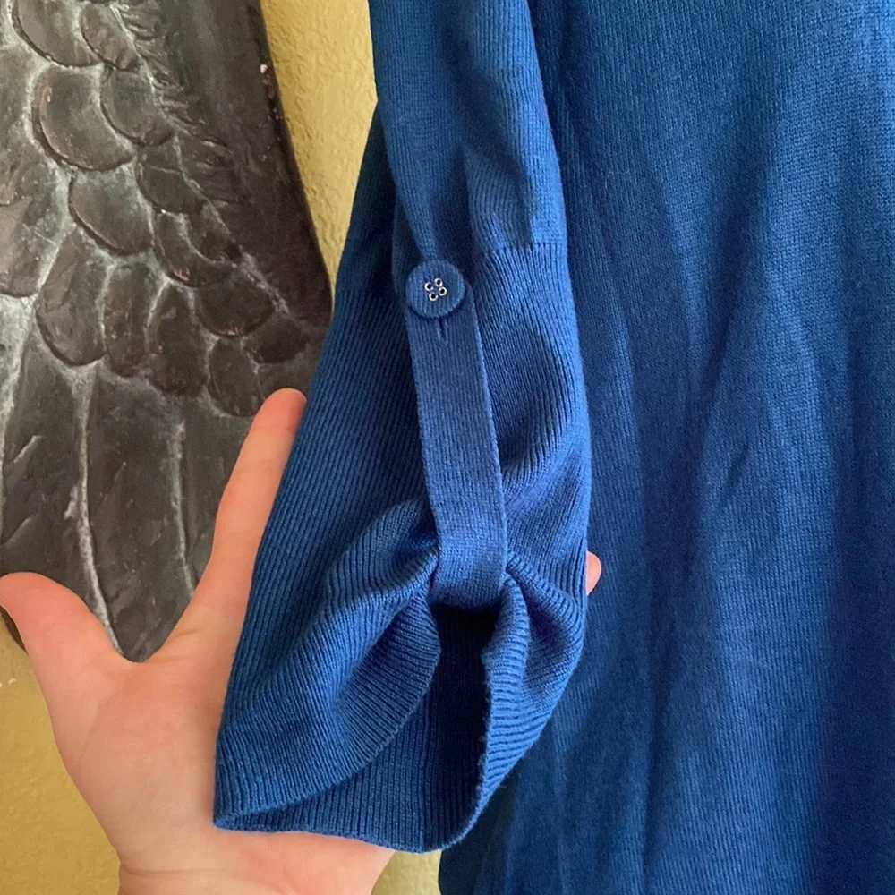 Smart Set Blue Cowl Neck Sweater Dress - Picture 4 of 9